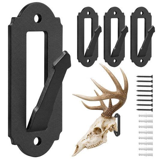 Aifanss European Mount Skull Hanger 4 pcs,Stainless Steel Wall Mount for Deer, Mule Deer, Antelope, Coyote and Small Game Skull Display
