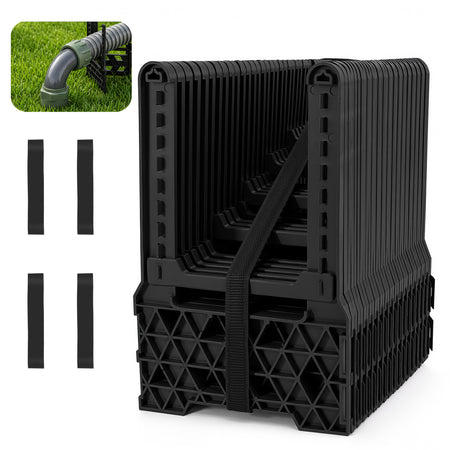 Aifanss 15FT RV Sewer Hose Support, Adjustable Height Septic Hose Holder with Secure Rubber Band, Quick Setup & Collapse for Campers, Travel Trailers, Motorhomes