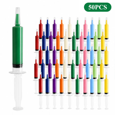 Aifanss Jello Shot Syringes 50 pack, 20ml Plastic Syringes with Tip Caps, Reusable Party Shot Syringes for Halloween, Christmas, Thanksgiving, Bachelorette Party Supplies