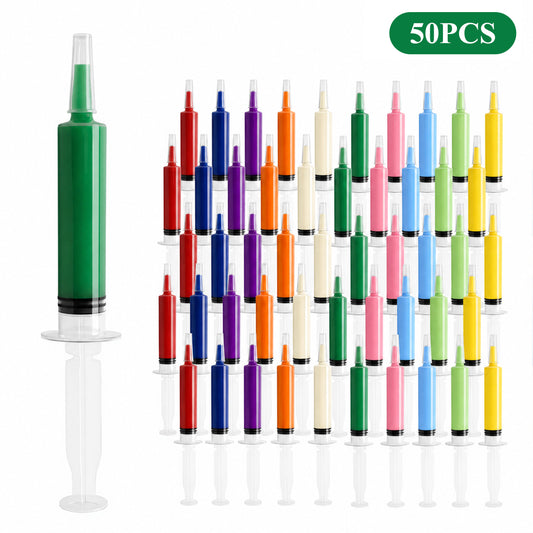 Aifanss Jello Shot Syringes 50 pack, 20ml Plastic Syringes with Tip Caps, Reusable Party Shot Syringes for Halloween, Christmas, Thanksgiving, Bachelorette Party Supplies