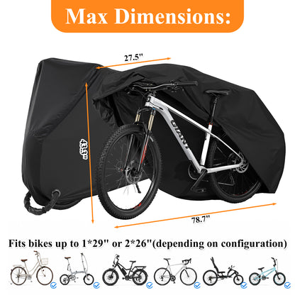 Aifanss Bike Cover, 190D Polyester Bike Cover Waterproof Outdoor with Storage Bag for Mountain Road Bike/Ebik, Black XL Size for bicycle