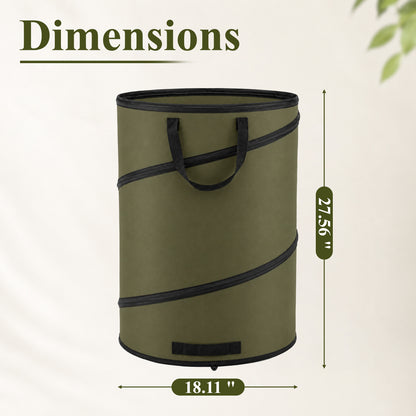 Aifanss Collapsible Trash Can, 30 Gallon Pop-up Trash Can with Zippered Lid, Reusable Garbage Bin for Camping, Yard Waste, Gardening, Lawn Care & Outdoor Use