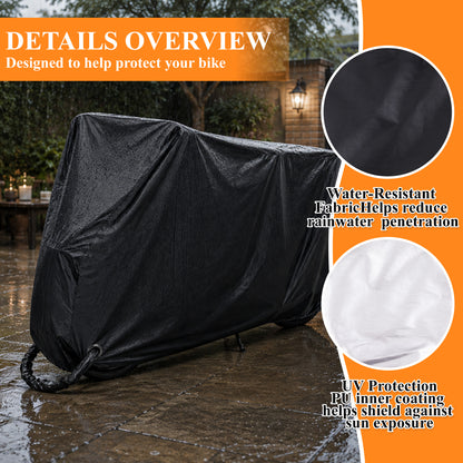Aifanss Bike Cover, 190D Polyester Bike Cover Waterproof Outdoor with Storage Bag for Mountain Road Bike/Ebik, Black XL Size for bicycle