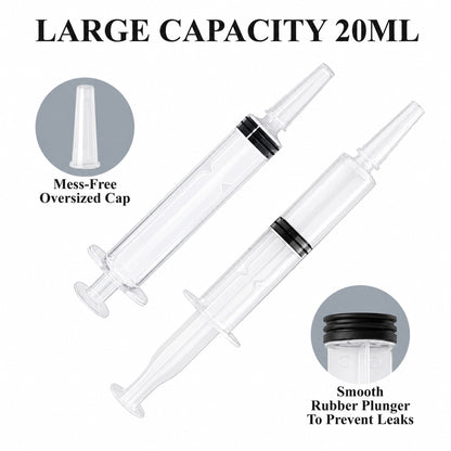 Aifanss Jello Shot Syringes 50 pack, 20ml Plastic Syringes with Tip Caps, Reusable Party Shot Syringes for Halloween, Christmas, Thanksgiving, Bachelorette Party Supplies