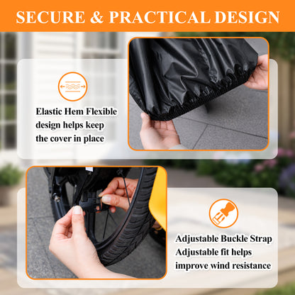 Aifanss Bike Cover, 190D Polyester Bike Cover Waterproof Outdoor with Storage Bag for Mountain Road Bike/Ebik, Black XL Size for bicycle