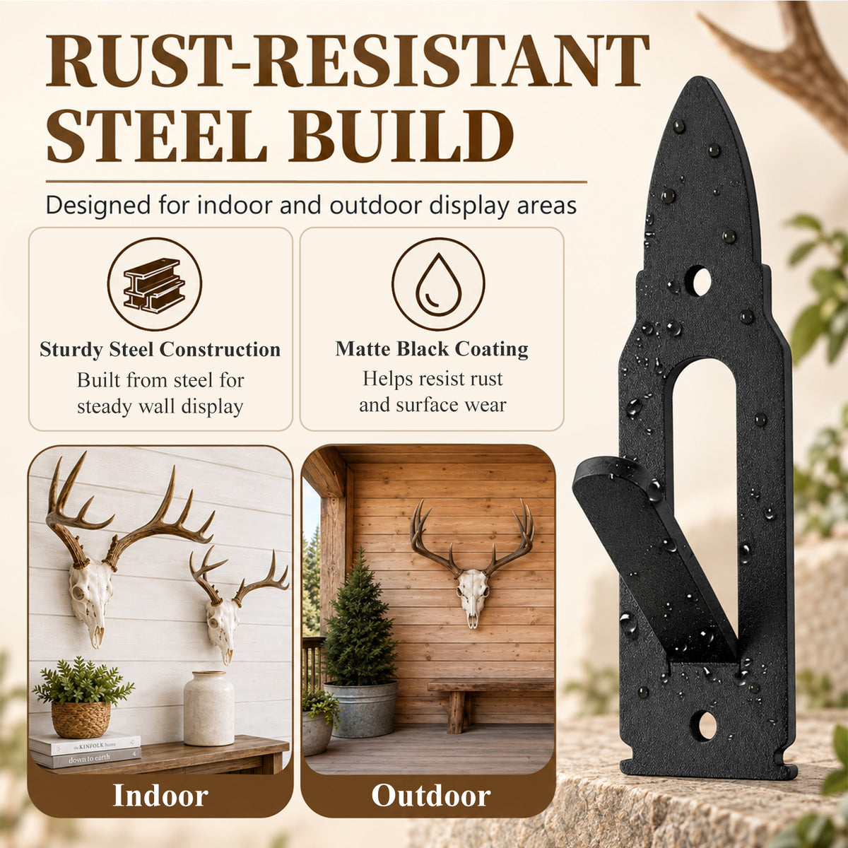 Aifanss Mount Skull Hanger 8 pcs,Black Metal Skull Mount Hanger,for Deer, Mule Deer, Antelope, Coyote & Small Game Skulls Display