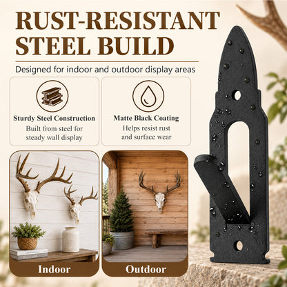 Aifanss Mount Skull Hanger 8 pcs,Black Metal Skull Mount Hanger,for Deer, Mule Deer, Antelope, Coyote & Small Game Skulls Display