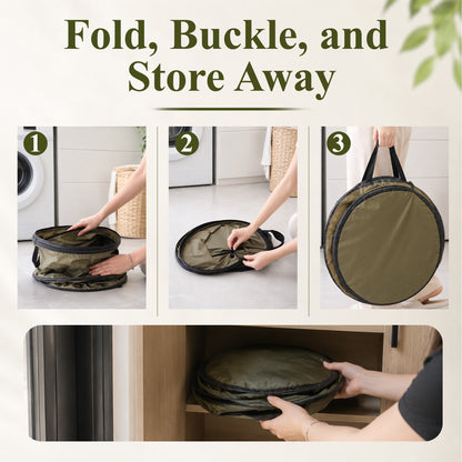 Aifanss Collapsible Trash Can, 30 Gallon Pop-up Trash Can with Zippered Lid, Reusable Garbage Bin for Camping, Yard Waste, Gardening, Lawn Care & Outdoor Use