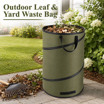 Aifanss Collapsible Trash Can, 30 Gallon Pop-up Trash Can with Zippered Lid, Reusable Garbage Bin for Camping, Yard Waste, Gardening, Lawn Care & Outdoor Use